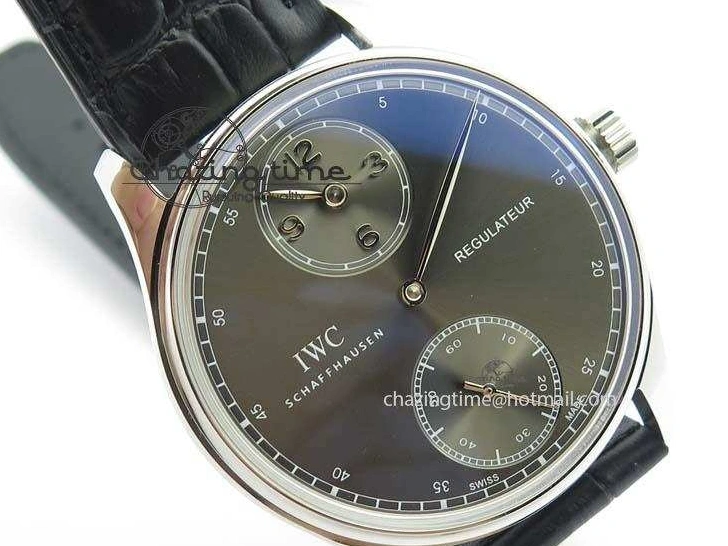 MIROTIME 0513 Portuguese IW544404 SS Gray Dial On Black Leather Strap A Practical 7259